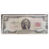Series 1953A U.S. $2  Red Seal Federal Reserve Note S.N.  A 62076064 A