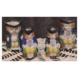 4 - Miniature Vintage Toby Mugs. Made in Occupied Japan.