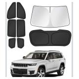 New- Window Shades for 2021-2025 2026 Jeep Grand Cherokee  Windshield Sun Shade, Side, Rear Window Cover,  Sunshade Sun Visor Shield Privacy Protection