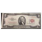 Series 1953-A U.S. $2 Red Seal Federal Reserve Note  S.N.49889890A