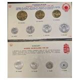 Two Historical, Vintage Anco Modern Uncirculated Type Sets; Yugoslavia Modern Uncirculated Type Set, Hungary Modern Uncirculated Type Set