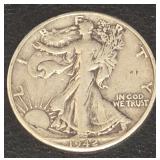 1942-D U.S. Walking Liberty Half Dollar .90%Ag
