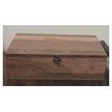 Handmade Walnut Jewelry/Trinket Box Including Contents. This Box is Gorgeous!