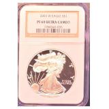 2003-W NGC PF69 Ultra Cameo U.S. American Silver Eagle.