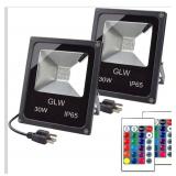30W RGB LED Flood Light Remote Control Outdoor Landscape Lighting IP65 Waterproof 16 Colors Changing 4 Mode Security Light for Garden,Lawn,Yard (2 Pack)  (Stock Photos)