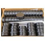 96 Pack Round Cans with Screw Lid 2 Oz Aluminum Metal Tins DIY Food Candle Containers for Lotion Bars, Balms, Salve, Spices, Beard Balm, Crafts with 4 Markers 3 Sheets Label Stickers (Black)