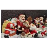 Vintage Ceramic and Porcelain Santa Claus Holiday Figurines