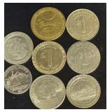 Eight Vintage Casino Gaming Tokens and Commemorative Medallions From Various Locations