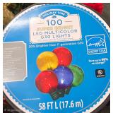 58 Ft Spool of 100-count Multicolor LED G30 Globe Christmas String Lights
