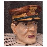 Vintage Ceramic Character or "Toby" Mug Depicting General Douglas MacArthur, Made in Occupied Japan