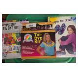 Craft Lot Includes; Beginning Crochet, Tie Dye Kit,  & One Step Tie Dye With 8 Bottles of Color