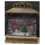 New - Bronze-Finish Decorative Christmas LED Snow Globe Lantern in Original Box.
