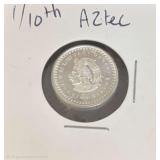 1/10 Troy Oz (3.1g) .999 Fine Silver Aztec Round