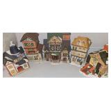 5 Vintage Christmas Villages with Lights.