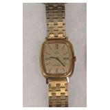Vintage Timex Rectangular Quartz Watch With Gold-Tone Case. Marked England on the Case