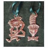 Vintage Dr. Seuss "Thing 2" Metal Christmas Ornament & Official Dr. SEUSS  "A Cat in the Hat" Christmas Ornament