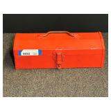 Small metal red toolbox, see pictures for details.