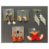 Lot of 5 Pairs of Fashion Earrings Including Alfani Mixit Thalia Sodi and INC