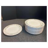 Farberware fine China dinner plates, “Wellesley”, approximately 12 pieces, see pictures for details.