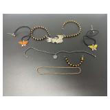 Assorted Costume Jewelry Lot Including Butterfly Pendants and Beaded Necklaces