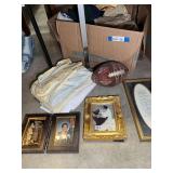 Mystery lot of assorted home decor, books, picture frames, small photo album, and more. See pictures for details.