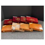 Assorted Empty Cigar Boxes Lot including Oliva Serie V Melanio and Deadwood Fat Bottom Betty