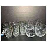 Glassware assortment, 10 pieces, see pictures for details.