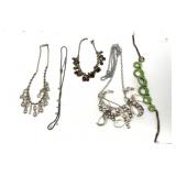 Assorted Fashion Necklaces Lot of Five Pieces with Beads and Crystals