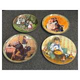 Assortment of numbered collector plates, four pieces, see pictures for details.