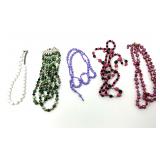 Lot of 5 Assorted Colorful Beaded Necklaces