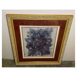 Framed Floral Print Signed by Barbara Klein