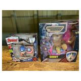 Avengers Captain America action figurine, also includes a Guardians Of The Galaxy remote control walking Groot. Working condition unknown, both come in original boxes, see pictures for details.