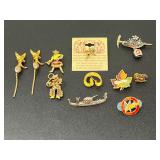 Assorted Collection of Costume Jewelry Brooches and Pins