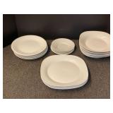 Correlle Square White Dinnerware Set - 17 Pieces, see pictures for details.