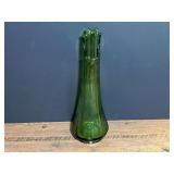Mid-century modern green glass swung vase, see pictures for details.