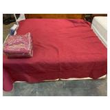 2-Red  Quilted Bedspreads, believed to be queen size, with Matching Pillow Shams, see pictures for details.