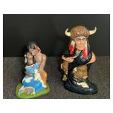Ceramic native American busts, see pictures or details.