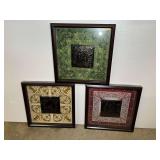 Contemporary shadowbox art, three pieces, see pictures for details.