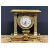 Vintage Elements Ornate Baroque-Style Gold Mantel Clock, see pictures for details.