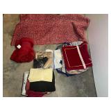 Assorted Home Textiles, Fabrics, and Holiday Placemats