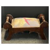 Vintage upholstered footstool, see pictures for details.