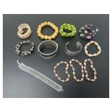 Assorted Fashion Bracelets Lot of Ten Pieces
