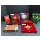 Assorted Collection of Wooden Cigar Boxes Including Deadwood Tobacco, Oliva, CAO, and Tatiana