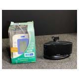 ReliOn Blood Pressure Monitor in Box and Sharp Digital Alarm Clock