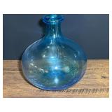 Large, blown aqua blue glass bottle vase. See pictures for details.