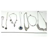 Assorted Necklace Collection Featuring Rhinestones Pendants and Chain Designs