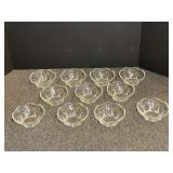 Set of 10 Clear Glass Scalloped Berry Bowls Dessert Dishes