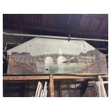 MASSIVE 10 FOOT X 4 FOOT CANVAS PAINTING FROM A LOCAL MASONIC LODGE