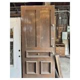 OVERSIZED ANTIQUE VICTORIAN ENTRYWAY WOOD DOOR