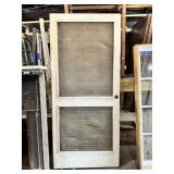 ANTIQUE WOODEN LOUVERED SCREEN DOOR